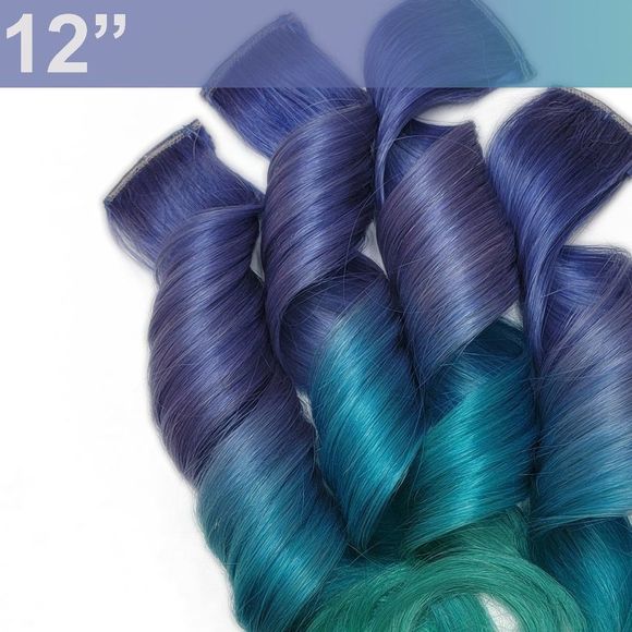 Rainbow Real Human Hair Extensions Clip in Pastel Colored Ombre Mermaid Hair